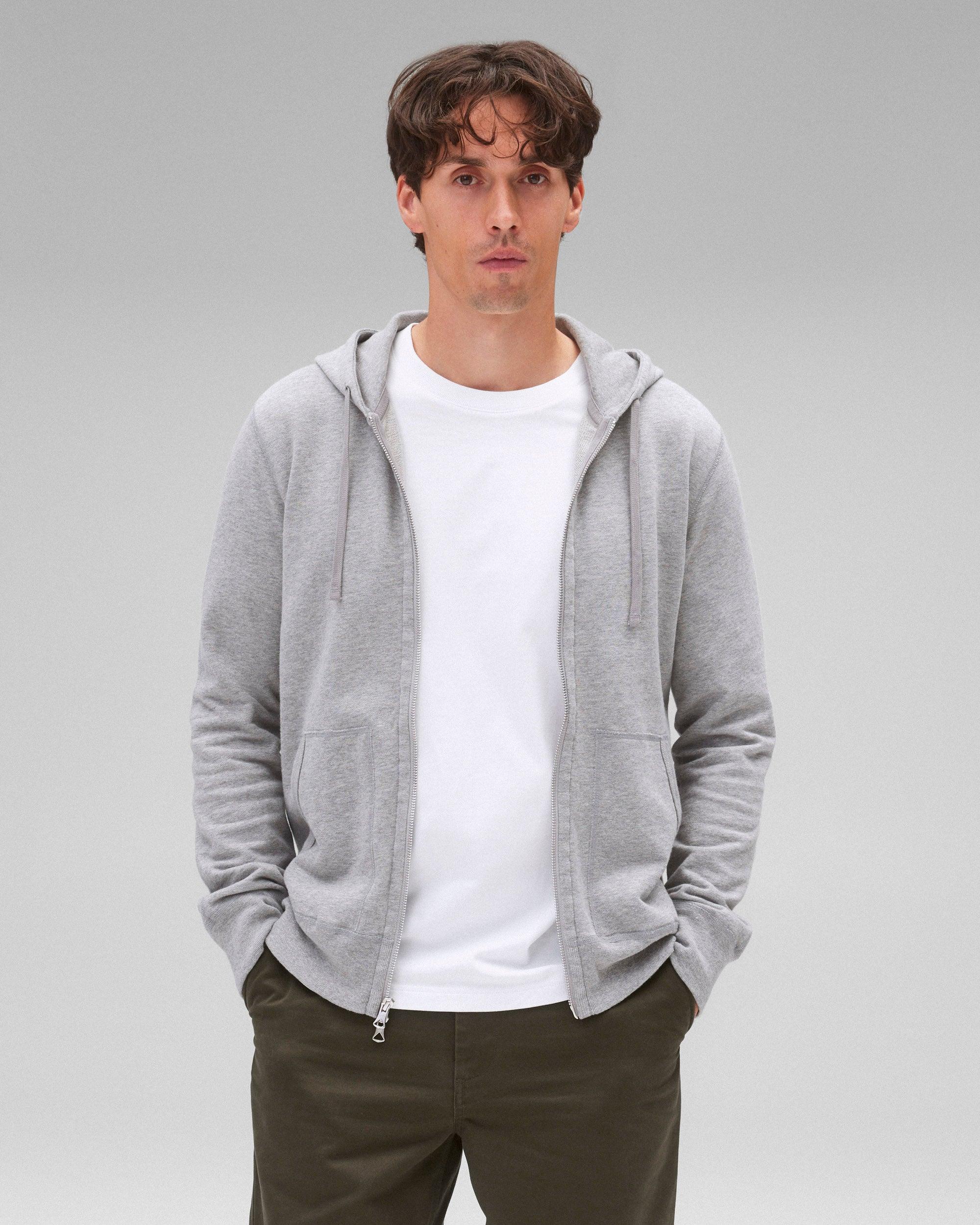 Lightweight Terry Slim Zip Hoodie - Vault Male Product Image