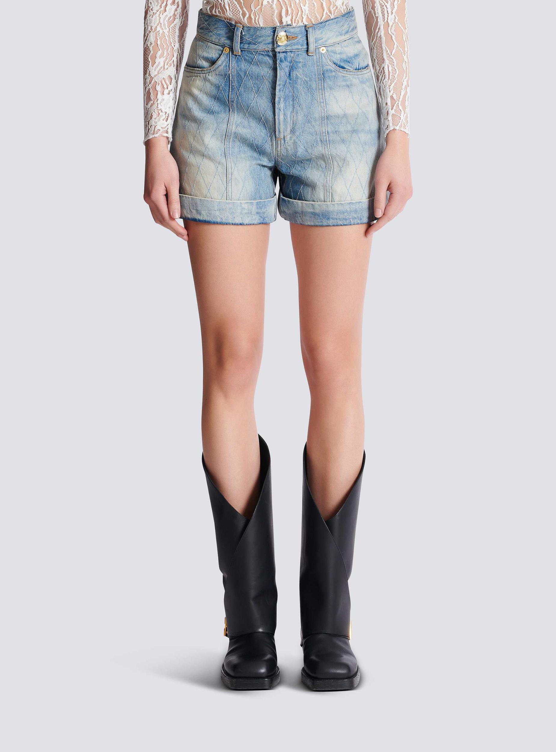 Short Diamond denim shorts Product Image
