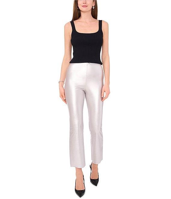 Vince Camuto Metallic Coated Flare Leg High Rise Ankle Length Pant Product Image