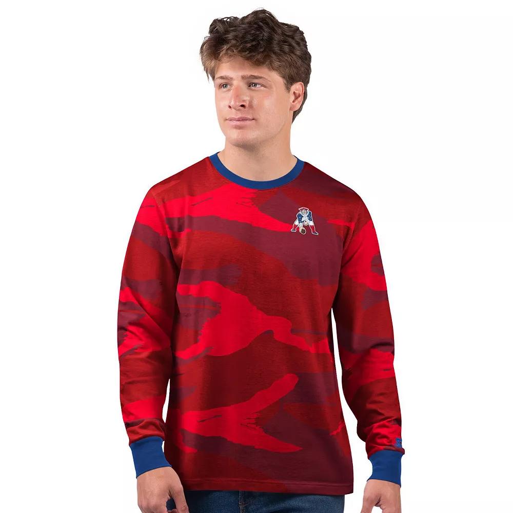 Men's Starter Red New England Patriots Thursday Night Gridiron Vintage Logo Long Sleeve T-Shirt,  Product Image