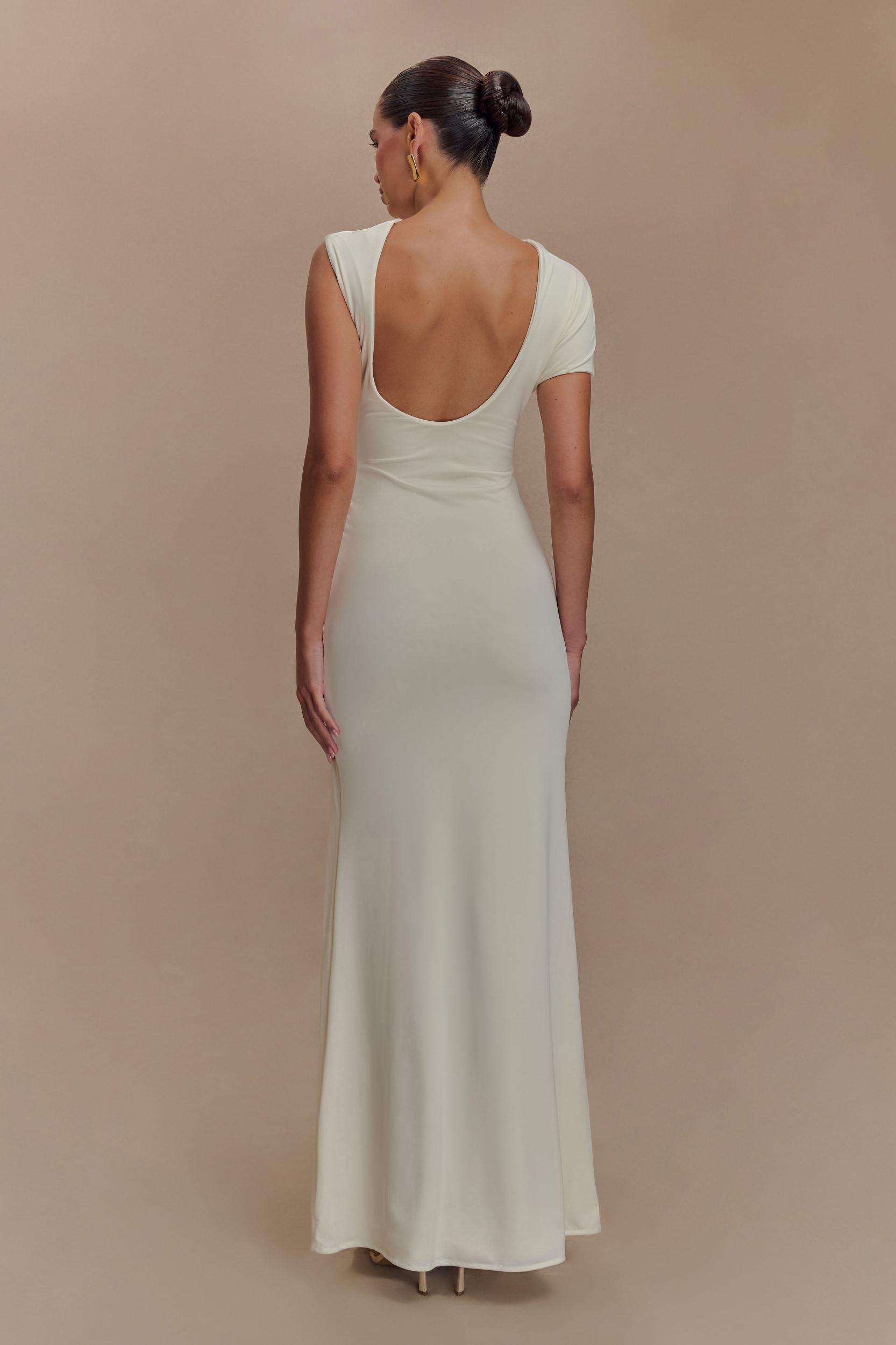 Kaida Slinky Maxi Dress With Hardware - Ivory Product Image