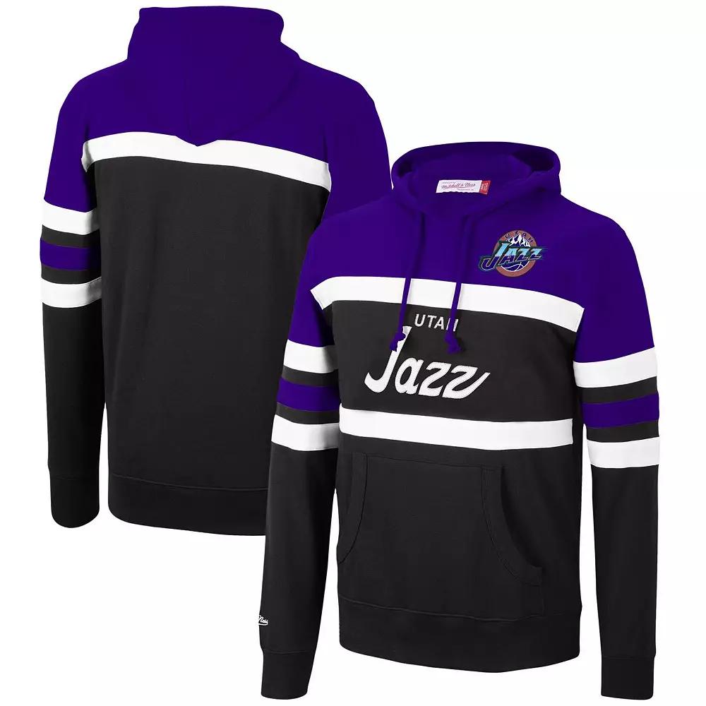 Men's Mitchell & Ness Purple/Black Utah Jazz Head Coach Pullover Hoodie, Size: Large, Jaz Purple Product Image
