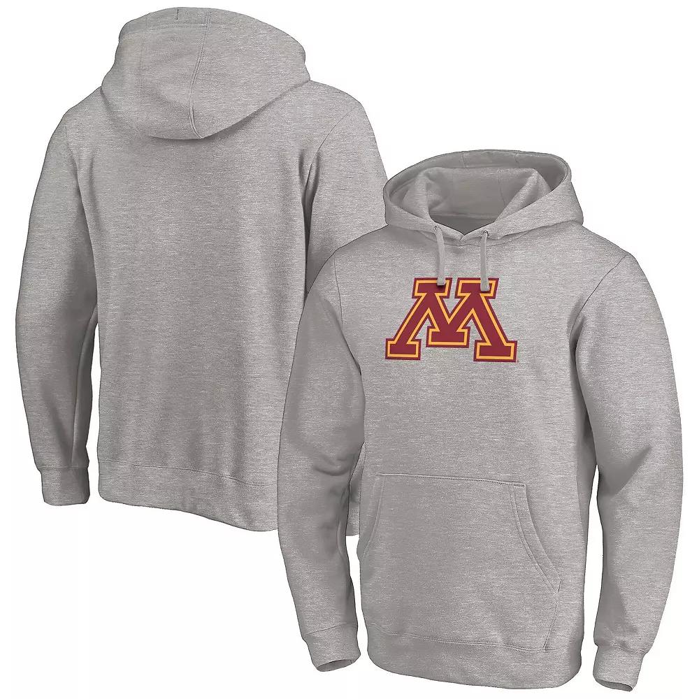 Men's Fanatics Heather Gray Minnesota Golden Gophers Primary Logo Pullover Hoodie,  Product Image