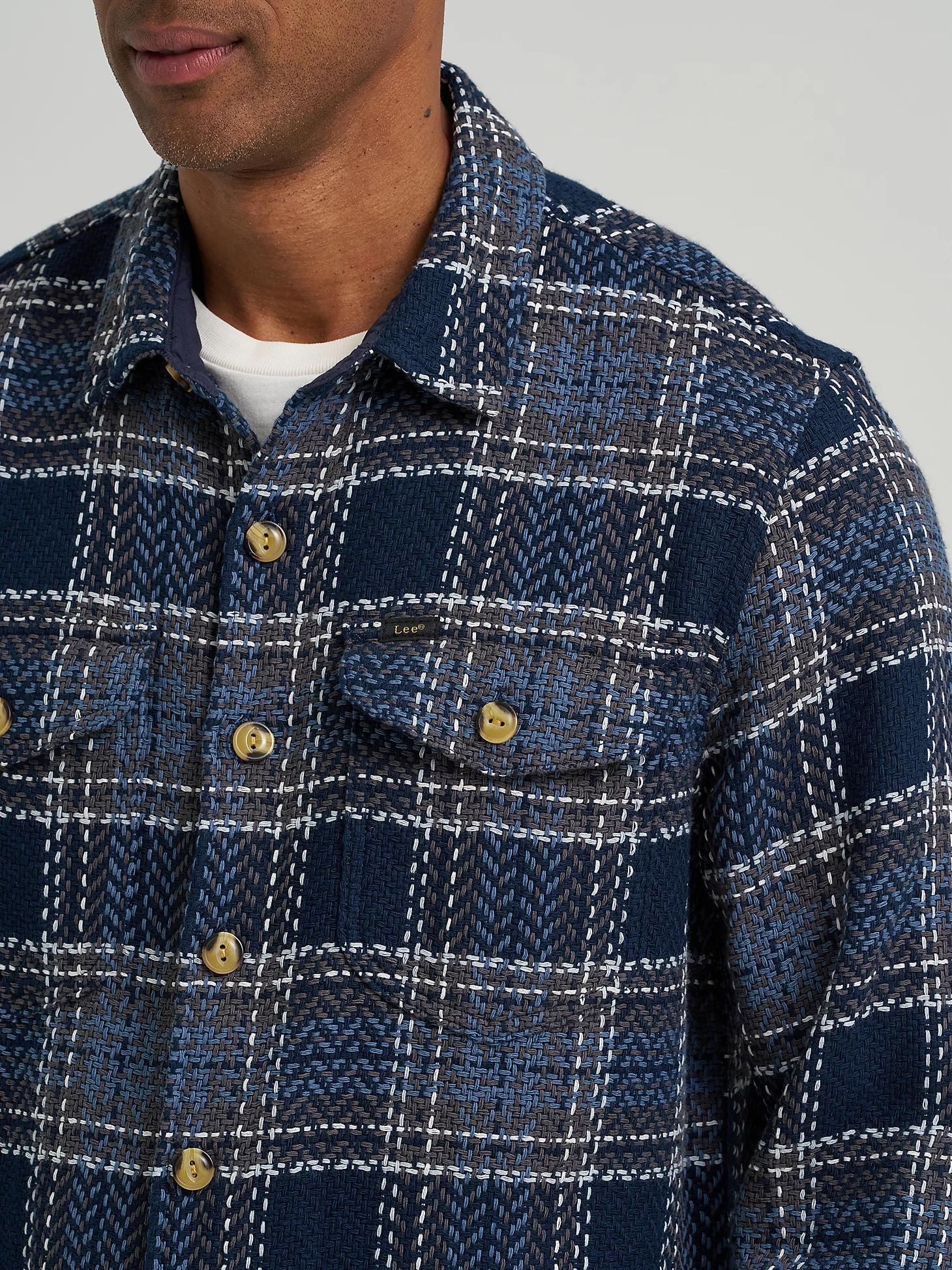 Men's Textured Plaid Overshirt | Men's Tops & Tees | Lee® Product Image