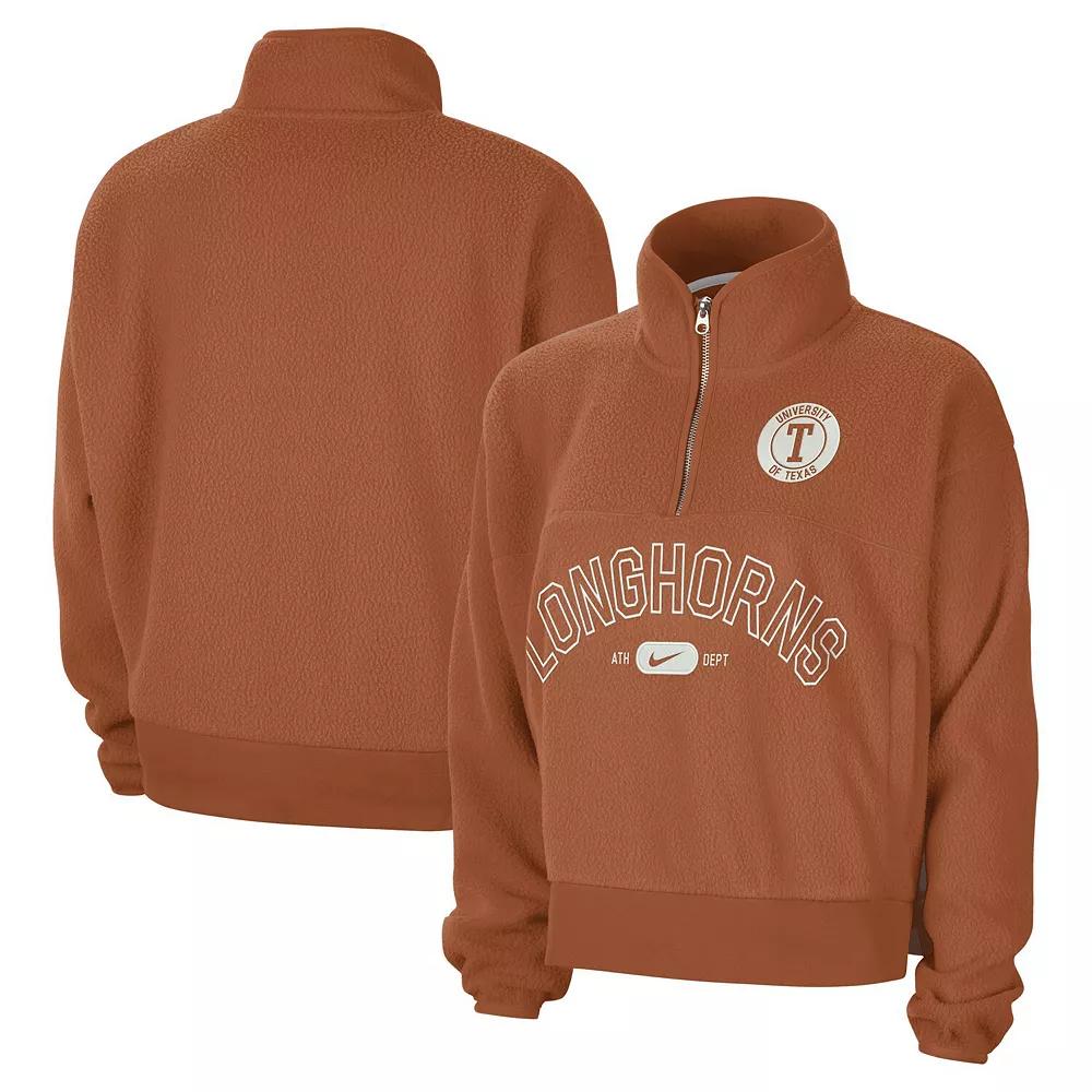 Womens Nike Texas Orange Texas Longhorns Fly Fleece Quarter-Zip Jacket Product Image