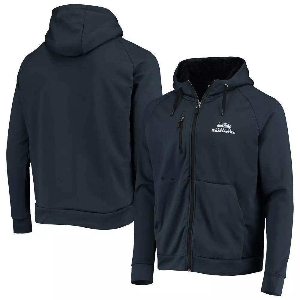 Men's Dunbrooke College Navy Seattle Seahawks Shag Tri-Blend Full-Zip Raglan Hoodie, Size: 3XL, Blue Product Image
