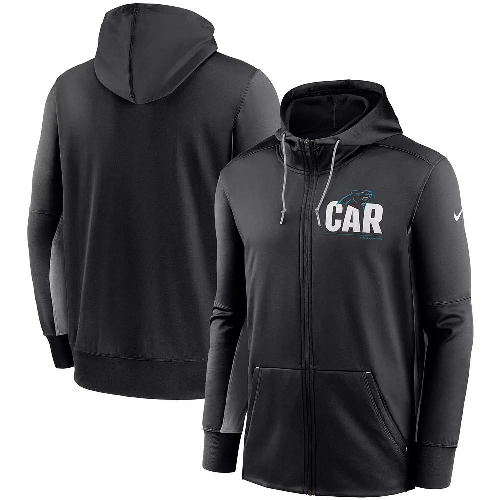 Men's Nike Black/Gray Carolina Panthers Mascot Performance Full-Zip Hoodie,  Product Image