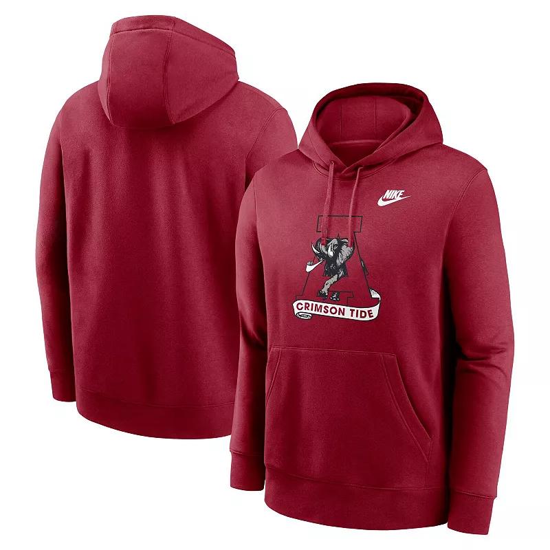 Men's Nike Crimson Alabama Crimson Tide Legacy Logo Club Fleece Pullover Hoodie,  Product Image