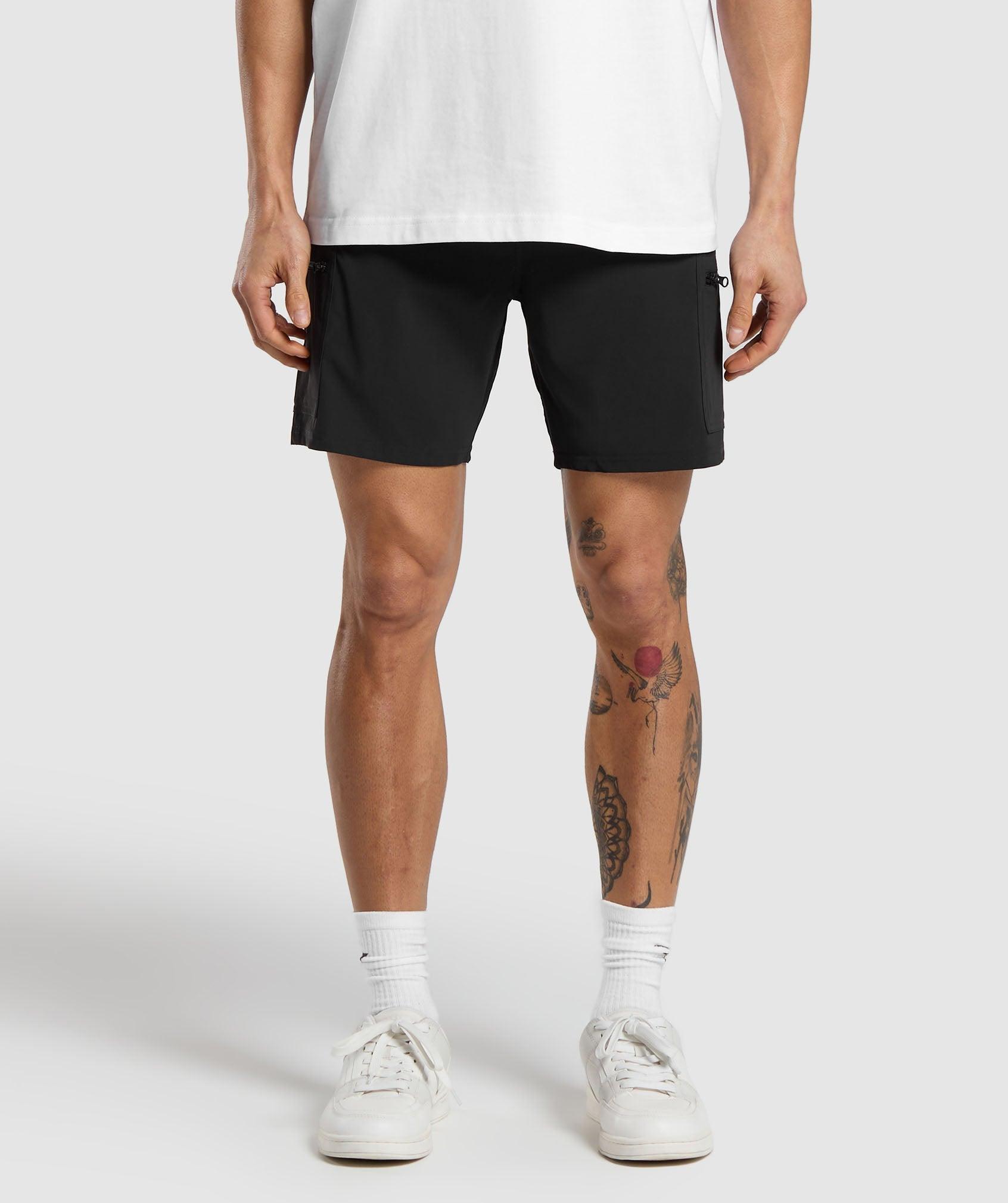Gymshark Rest Day 6" Cargo Shorts - Black Male Product Image