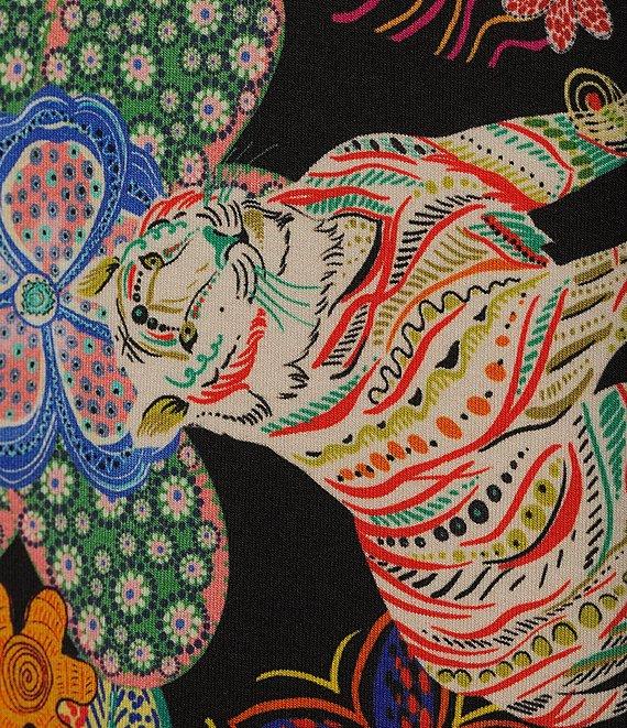 JOHNNY WAS The Janie Favorite Bold Floral Print Knit Round Neck Elbow Flutter Sleeve Shift Dress Product Image