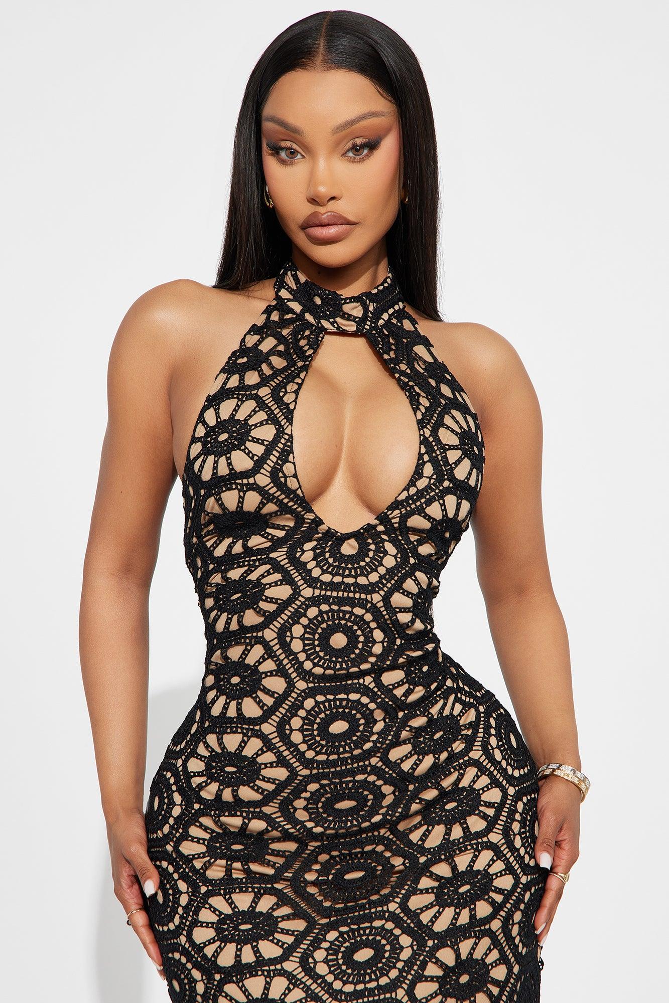 Always Elevated Crochet Maxi Dress - Black Female Product Image