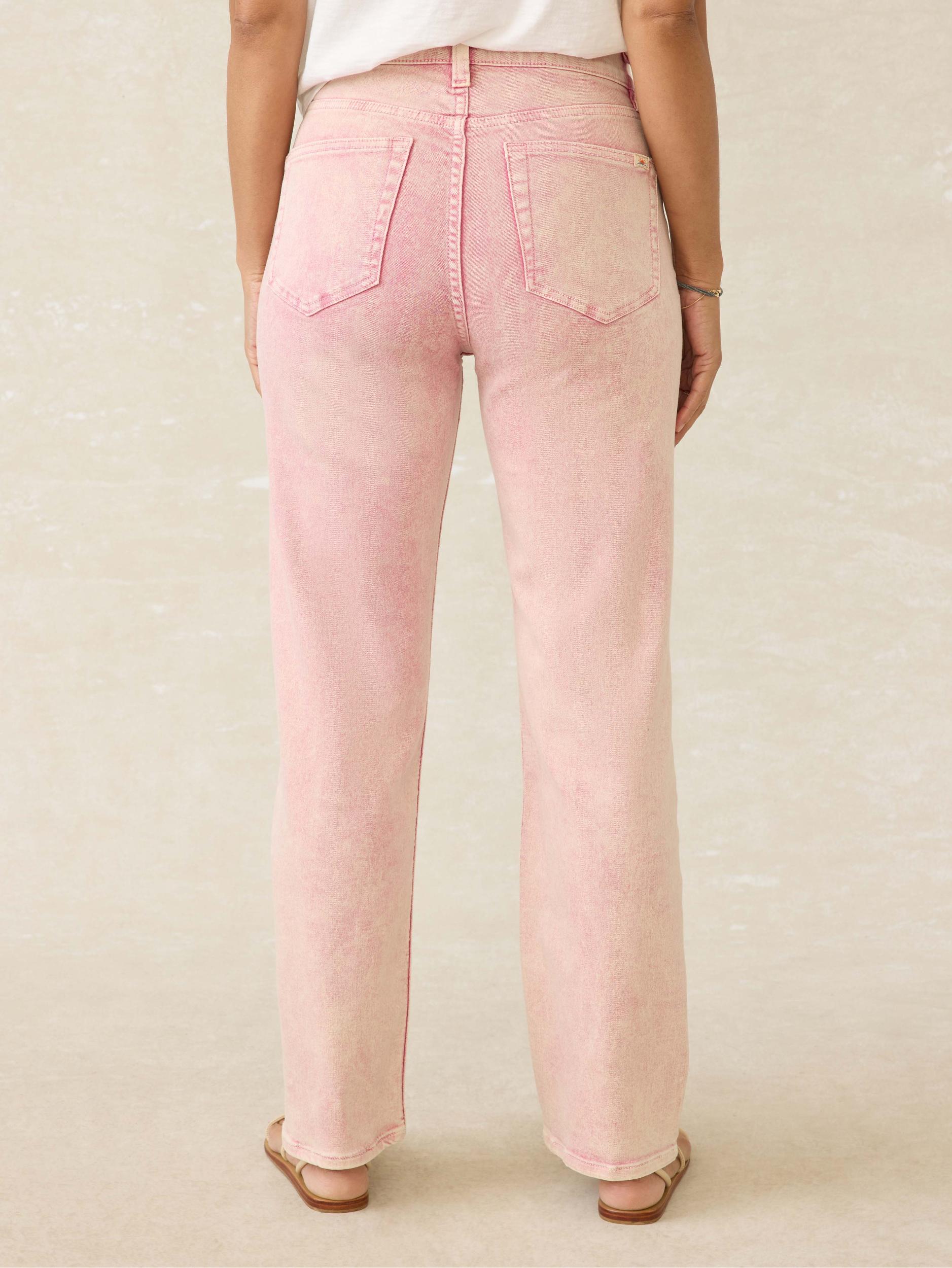 Slim Straight Sunwashed Denim - Baroque Rose Female Product Image