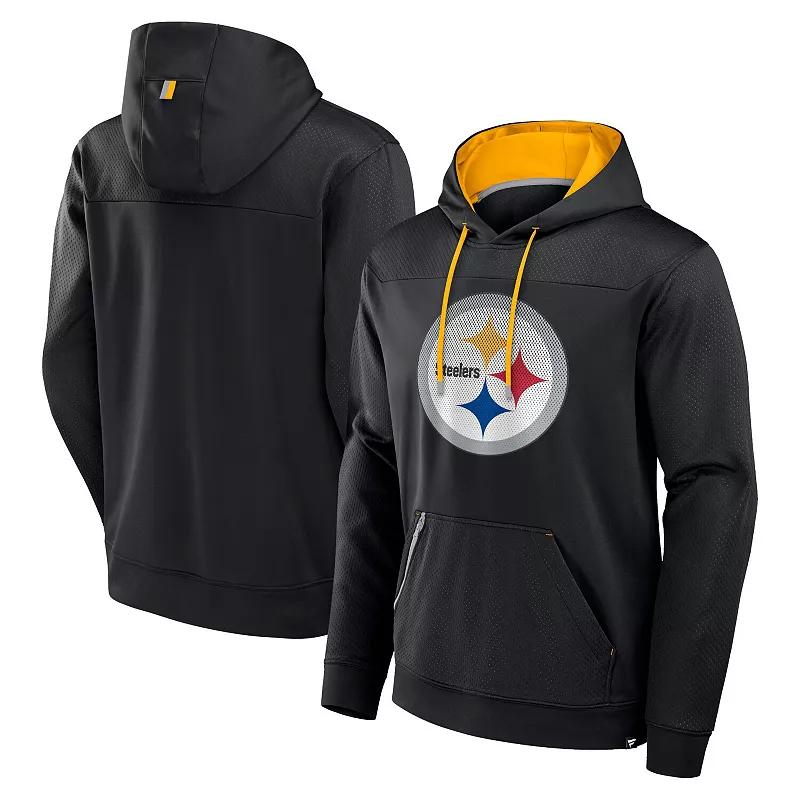 Men's Fanatics Black Pittsburgh Steelers Defender Pullover Hoodie, Size: Large Product Image