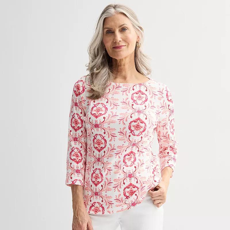 Petite Croft & Barrow® Boatneck Top, Women's,  Product Image