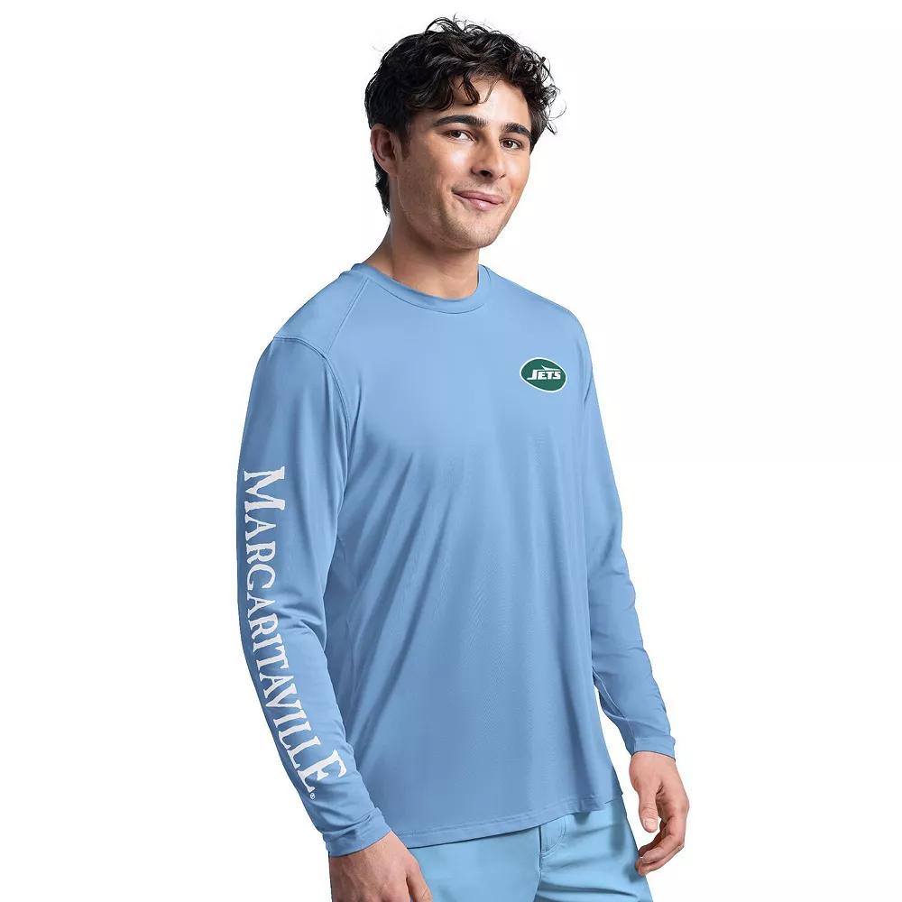 Men's G-III Sports by Carl Banks Light Blue New York Jets Margaritaville Rock Harbor Long Sleeve Rashguard Top,  Product Image