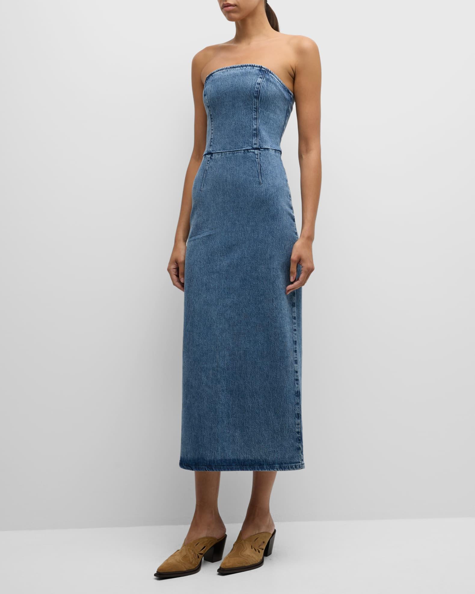 Frenchie Strapless Denim Tube Dress Product Image