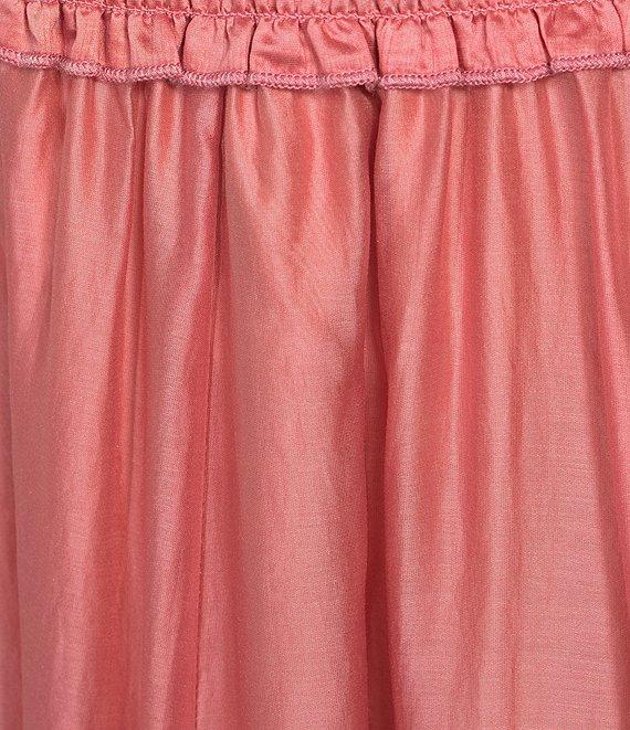 MELLODAY Coordinating Faux Silk Ruffle Tiered A-Line Maxi Skirt Product Image