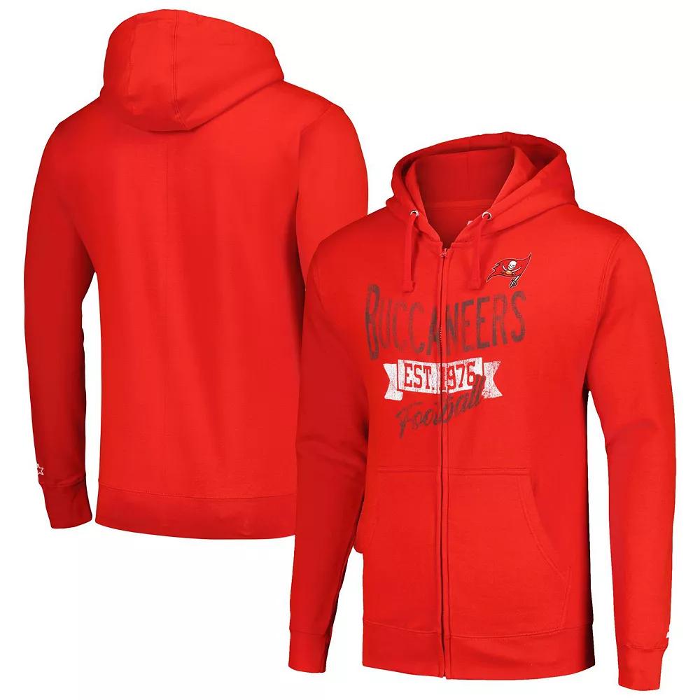 Men's Starter Red Tampa Bay Buccaneers Domestic Post Season Full-Zip Hoodie, Size: XL Product Image