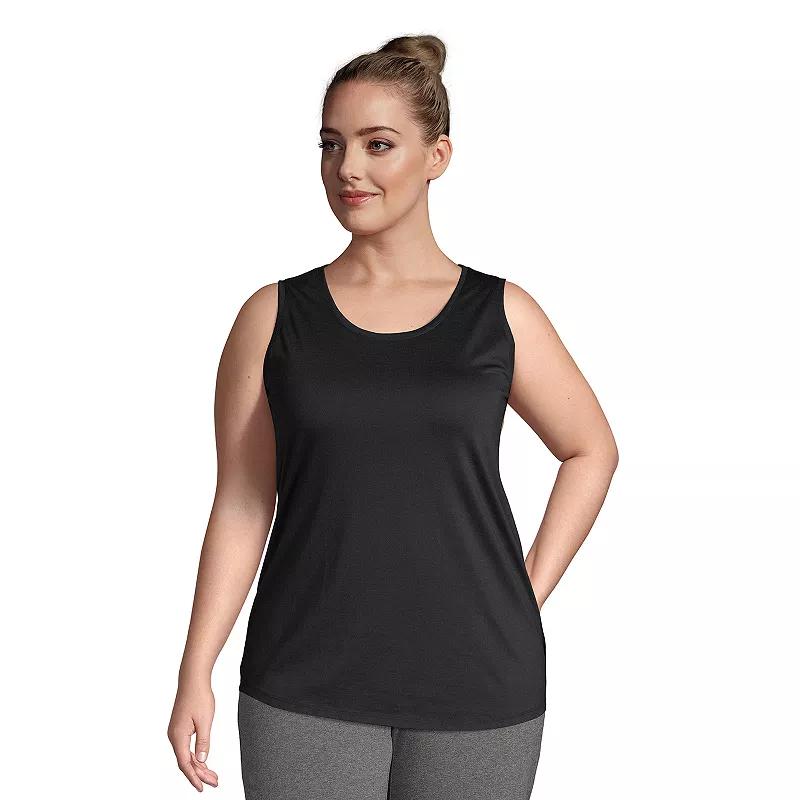 Plus Size Lands' End Scoopneck Tunic Tank Top, Women's, Size: 2XL, Limoncello Yellow Product Image