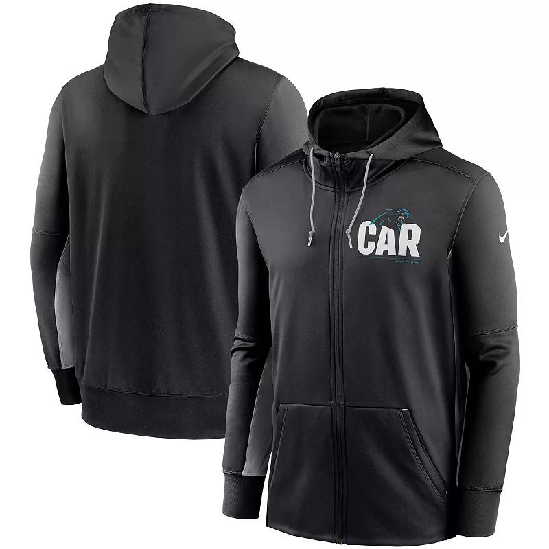 Men's Nike Black/Gray Carolina Panthers Mascot Performance Full-Zip Hoodie,  Product Image