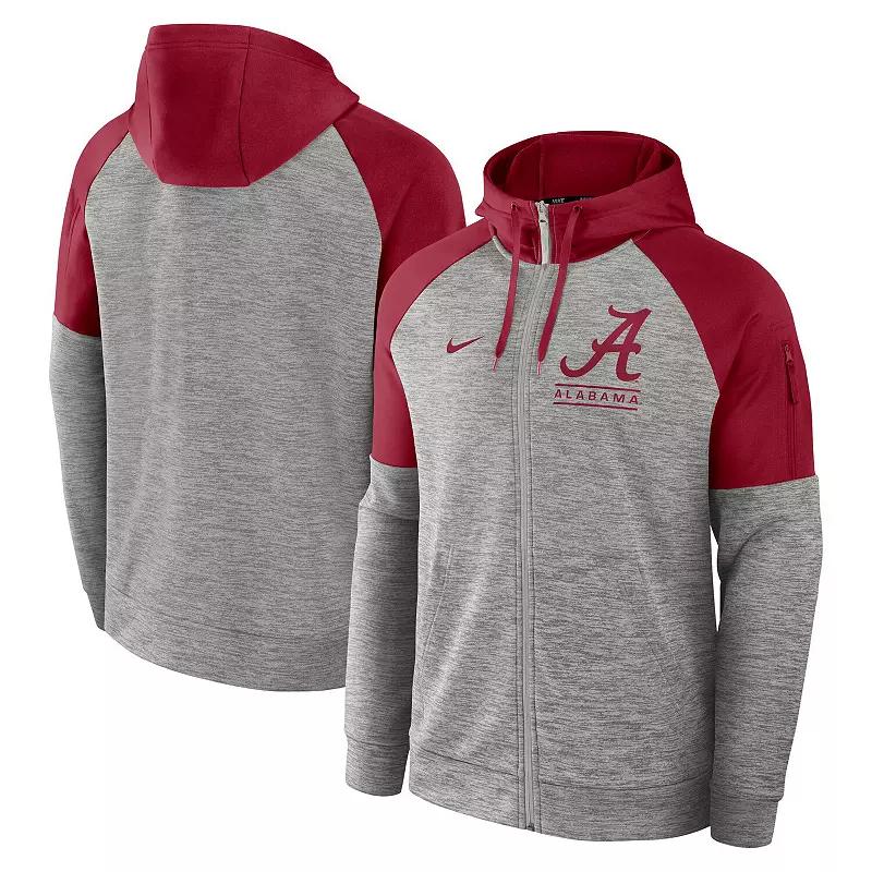 Men's Nike Heather Gray Stanford Cardinal Fitness Raglan��Performance Full-Zip Hoodie, Size: 2XL, Grey Product Image
