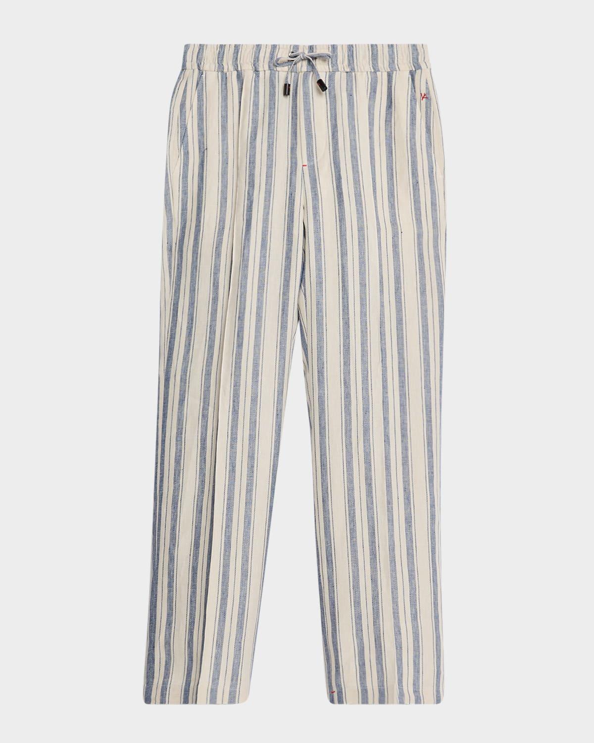 Men's Linen Multi-Stripe Pull-On Pants Product Image