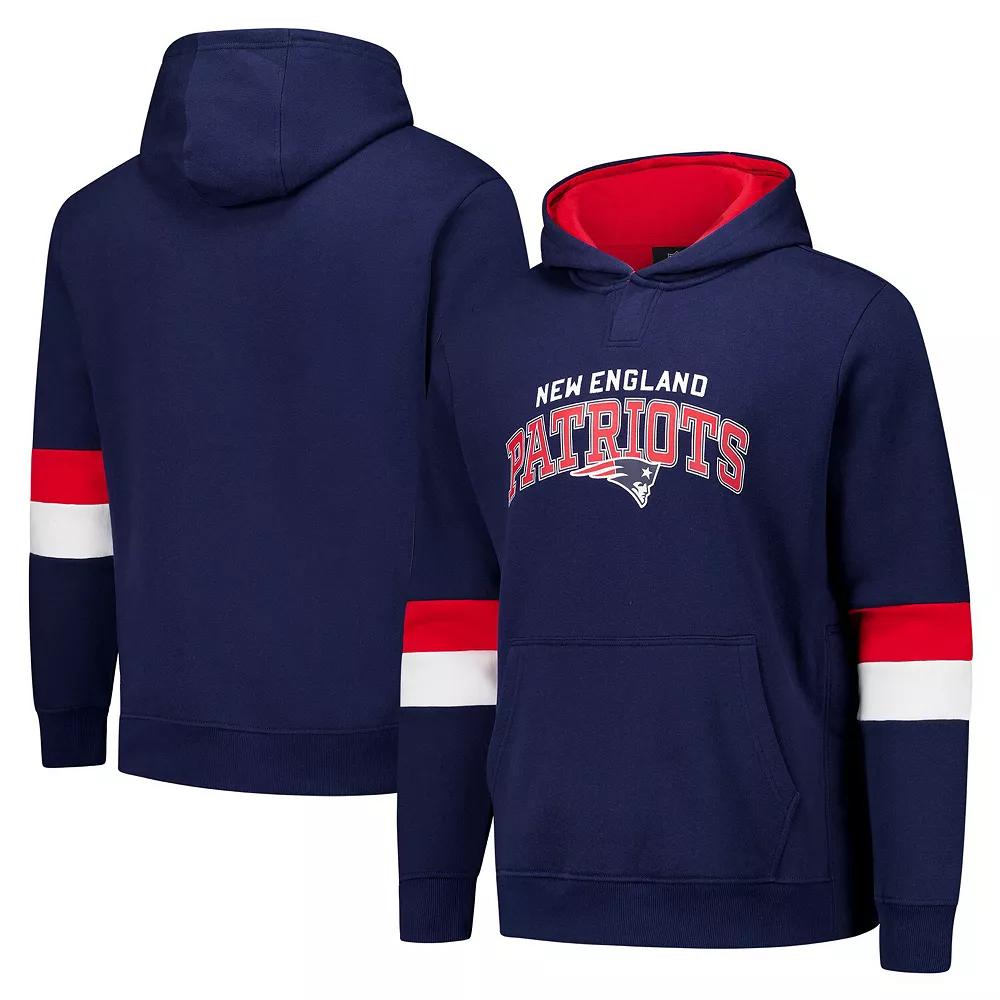 Men's G-III Sports by Carl Banks Navy/Red New England Patriots Adaptive Faceoff Pullover Hoodie, Size: 2XL, Blue Product Image
