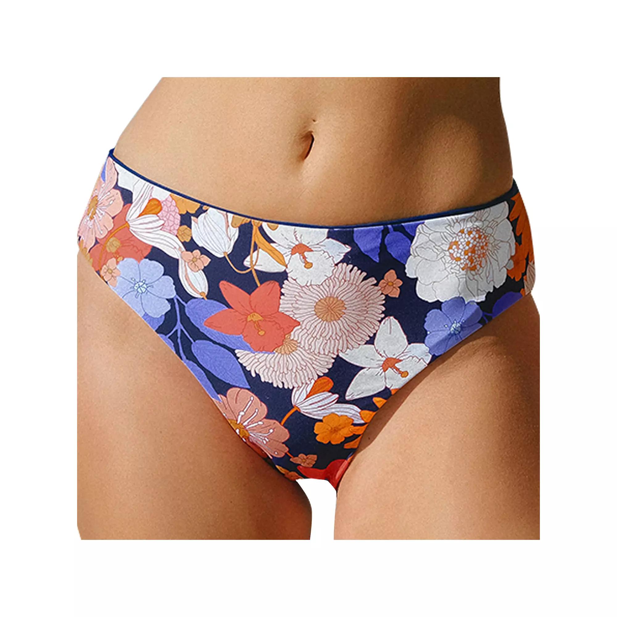 Women's Cupshe Sun Blooming Floral Reversible Bikini Bottoms, Size: Medium, Blue Geo Floral Product Image