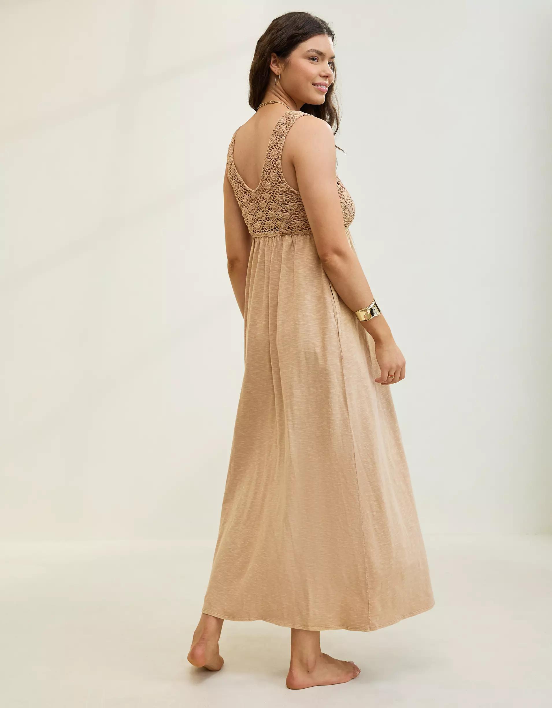 Aerie Crochet Maxi Dress Product Image