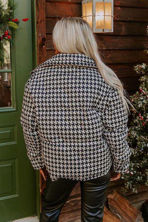 On The Way Houndstooth Puffer Jacket Product Image
