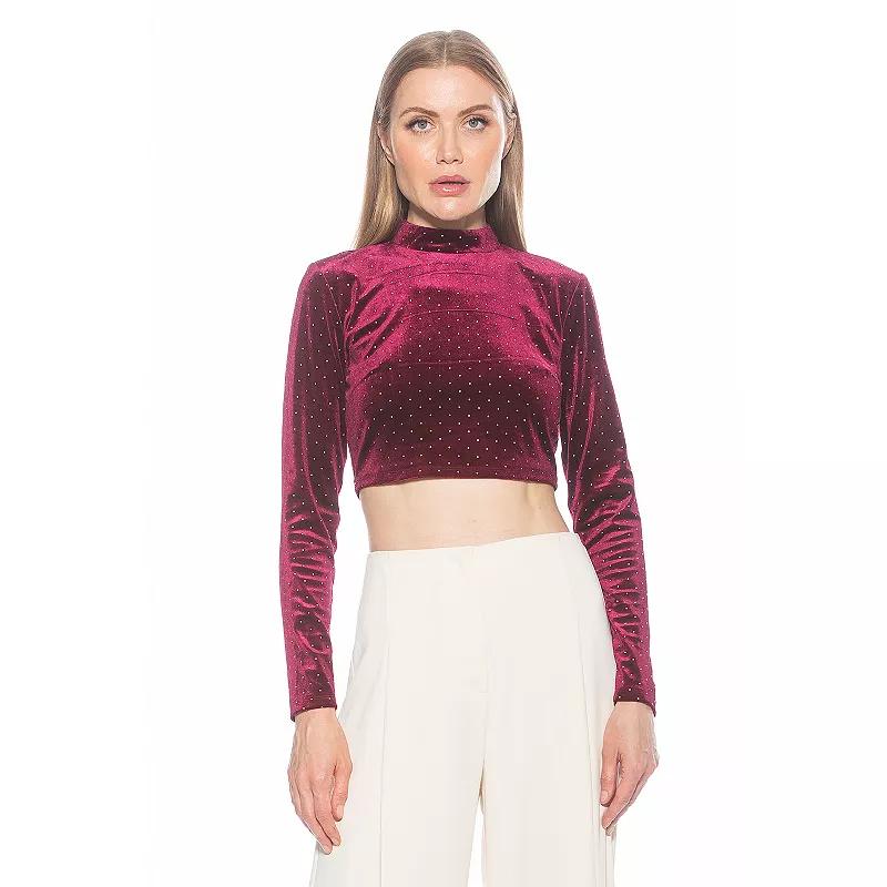 Women's ALEXIA ADMOR Ari Draped Mockneck Long Sleeve Top,  Product Image
