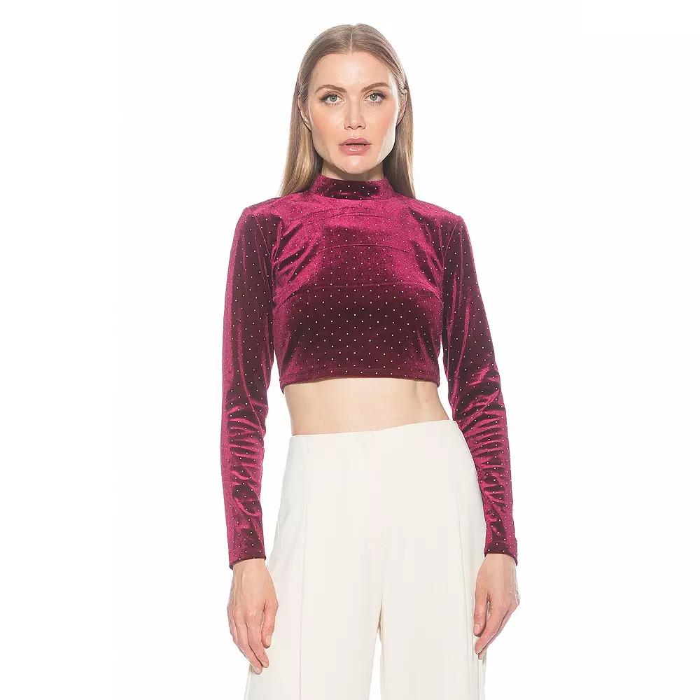 Women's ALEXIA ADMOR Ari Draped Mockneck Long Sleeve Top,  Product Image