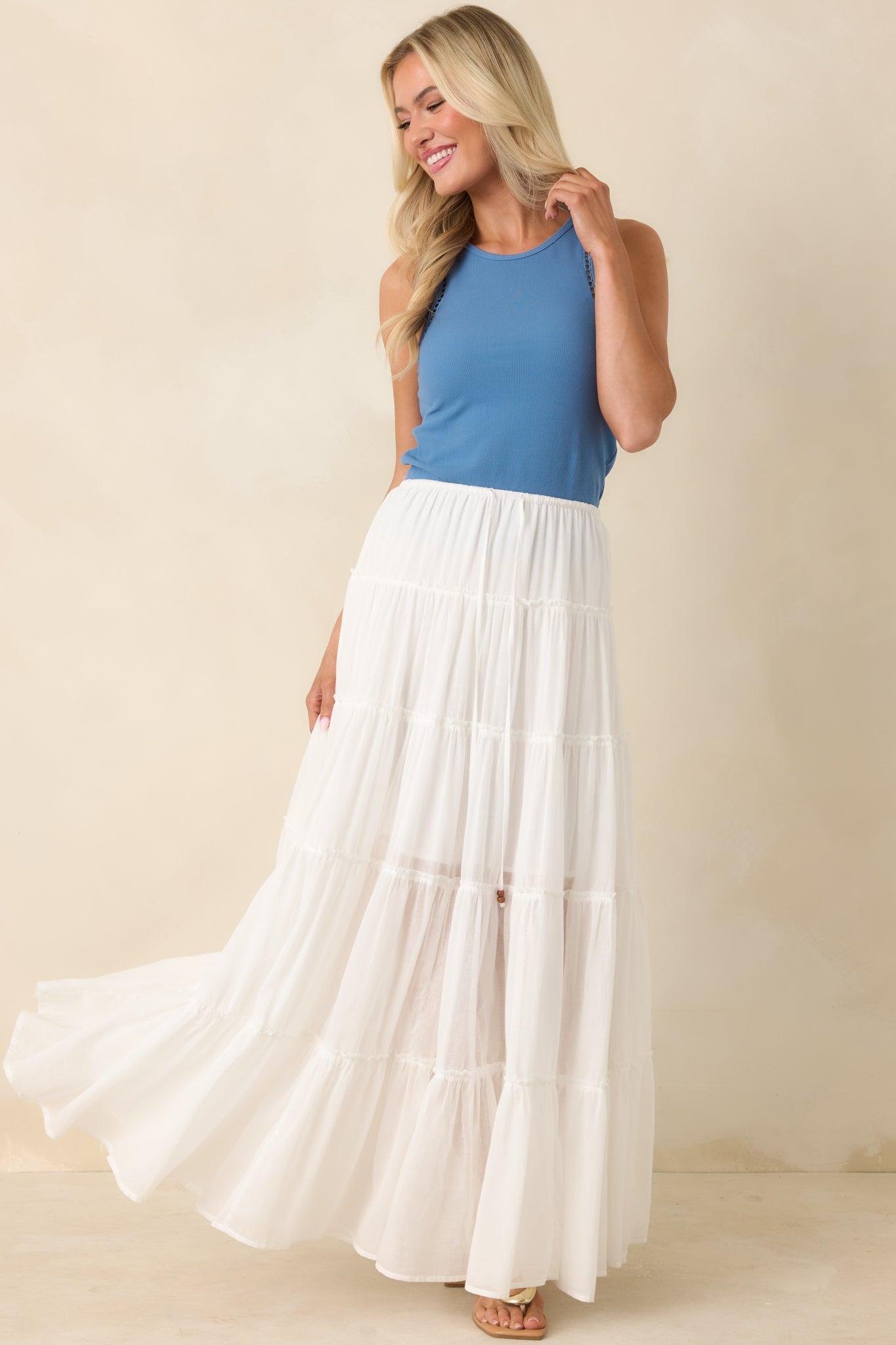 Z Supply Boa Lake Blue Cotton Ribbed Tank Product Image