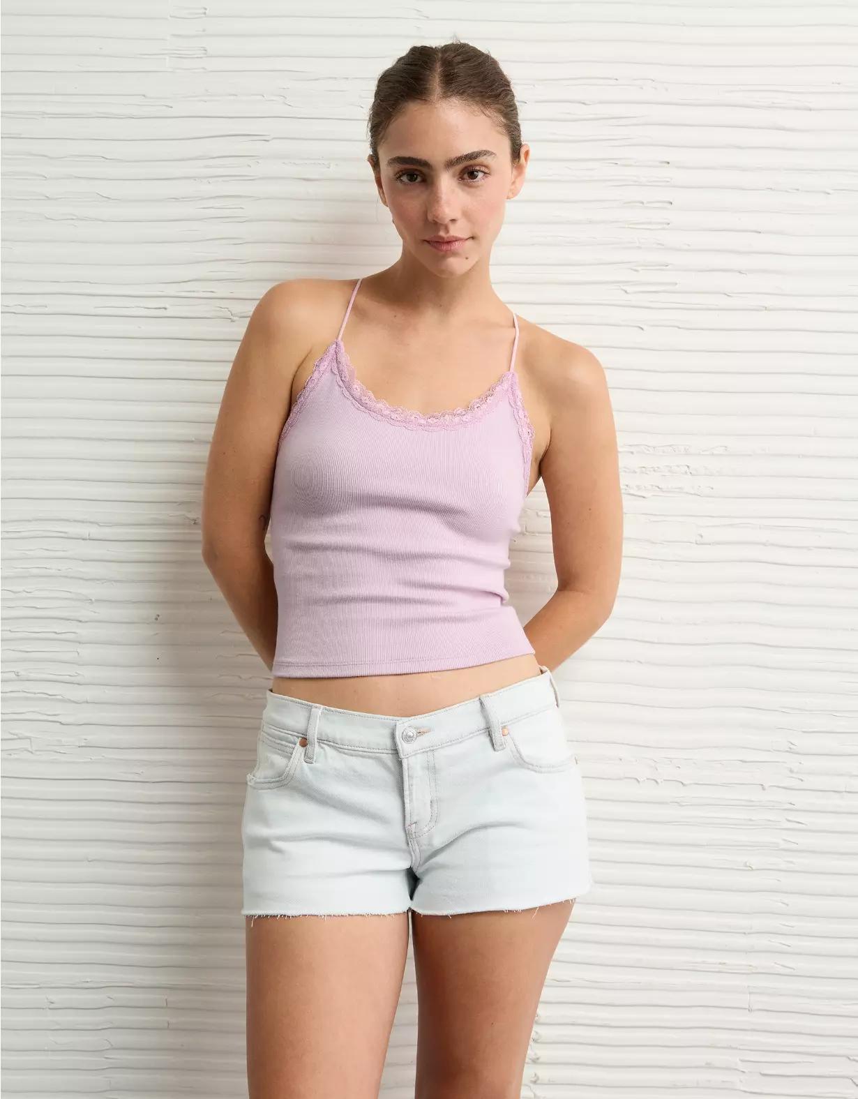 AE Strappy Go Lucky Cropped Lace Tank Top Product Image