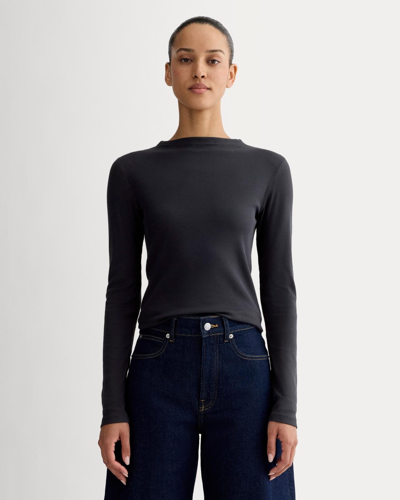 Womens Luxe Rib Funnel-Neck T-Shirt by Everlane Product Image