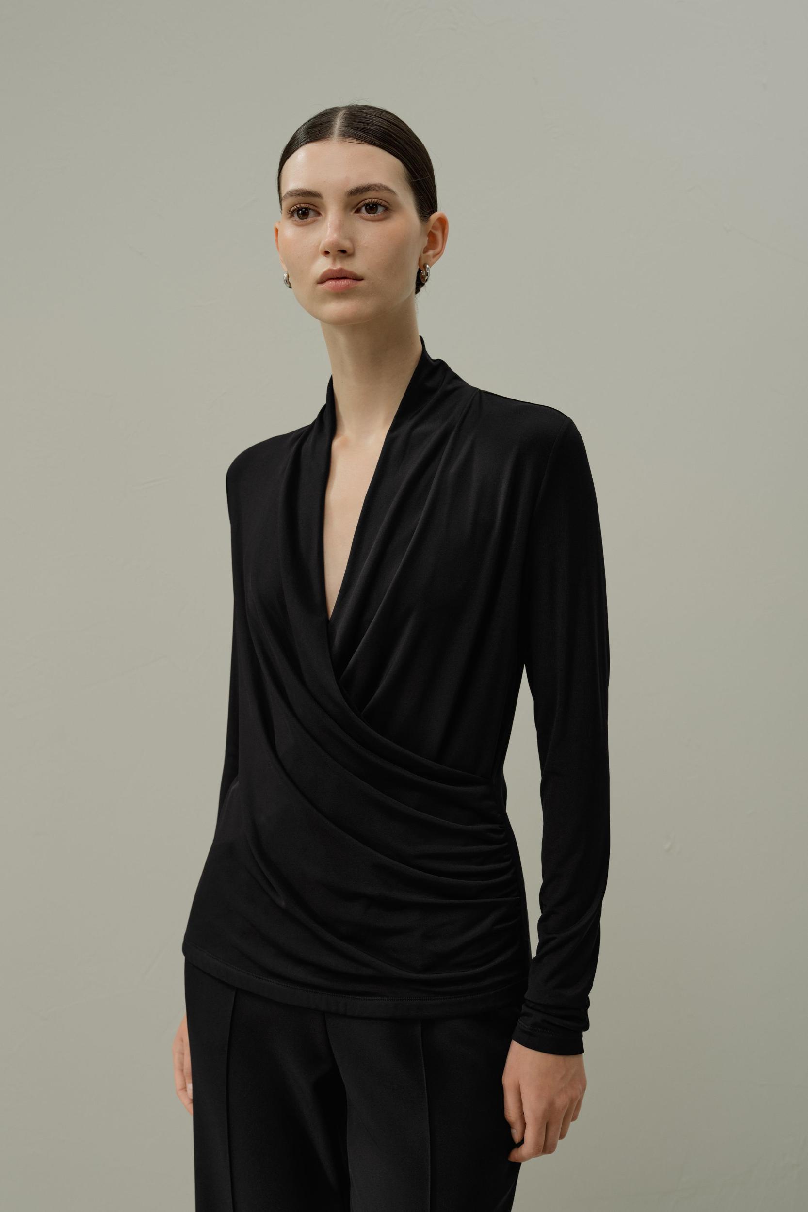 Silk Breeze Jersey Stretch Wrap Top Product Image