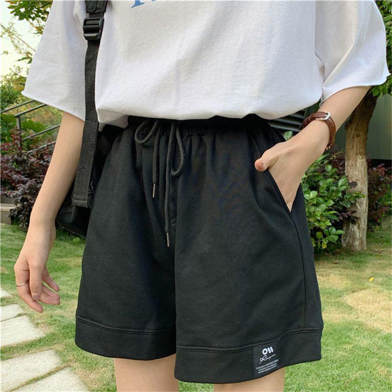 High Waist Wide-Leg Sweatshorts Product Image