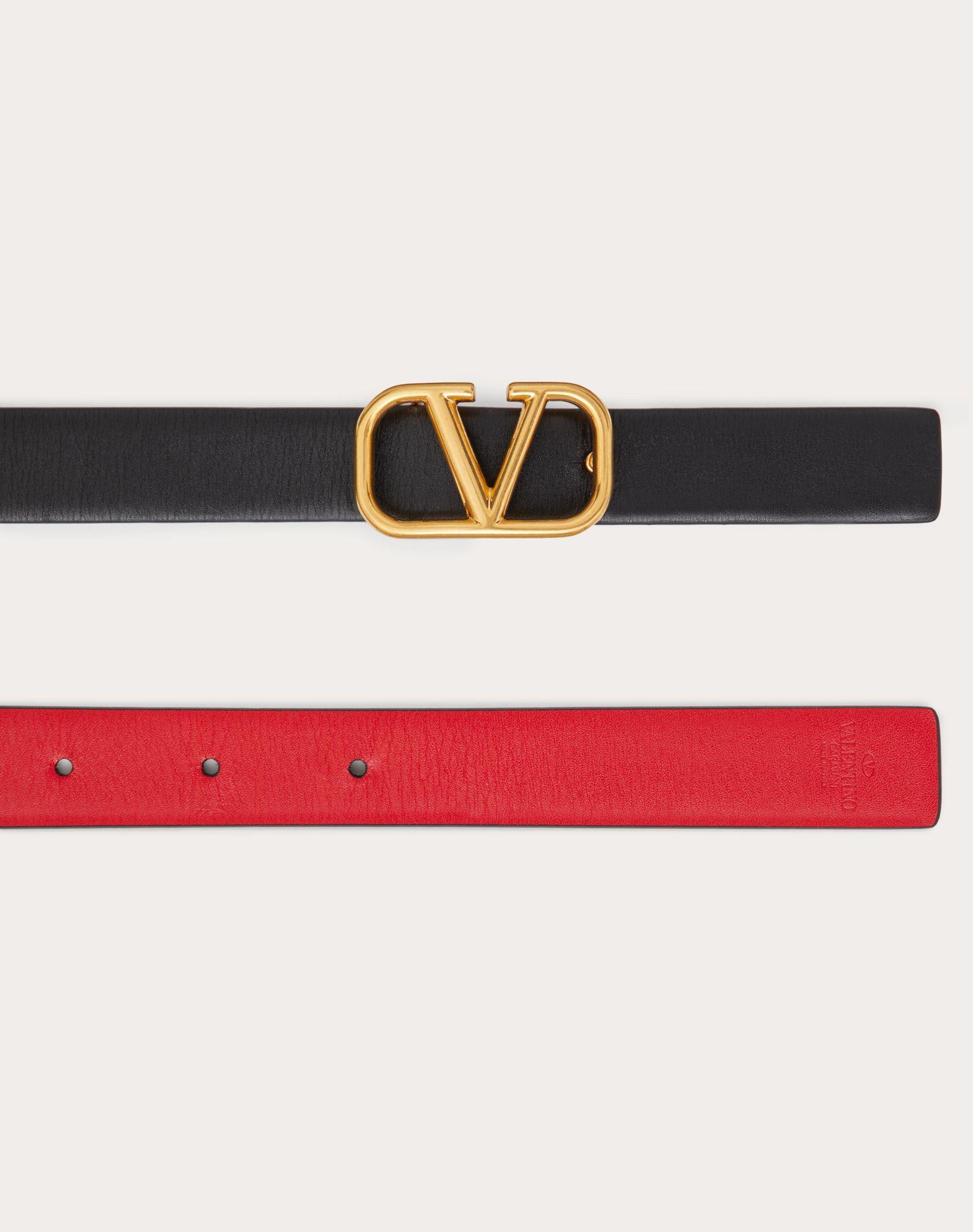 Reversible Vlogo Signature Belt In Glossy Calfskin 20 Mm Product Image