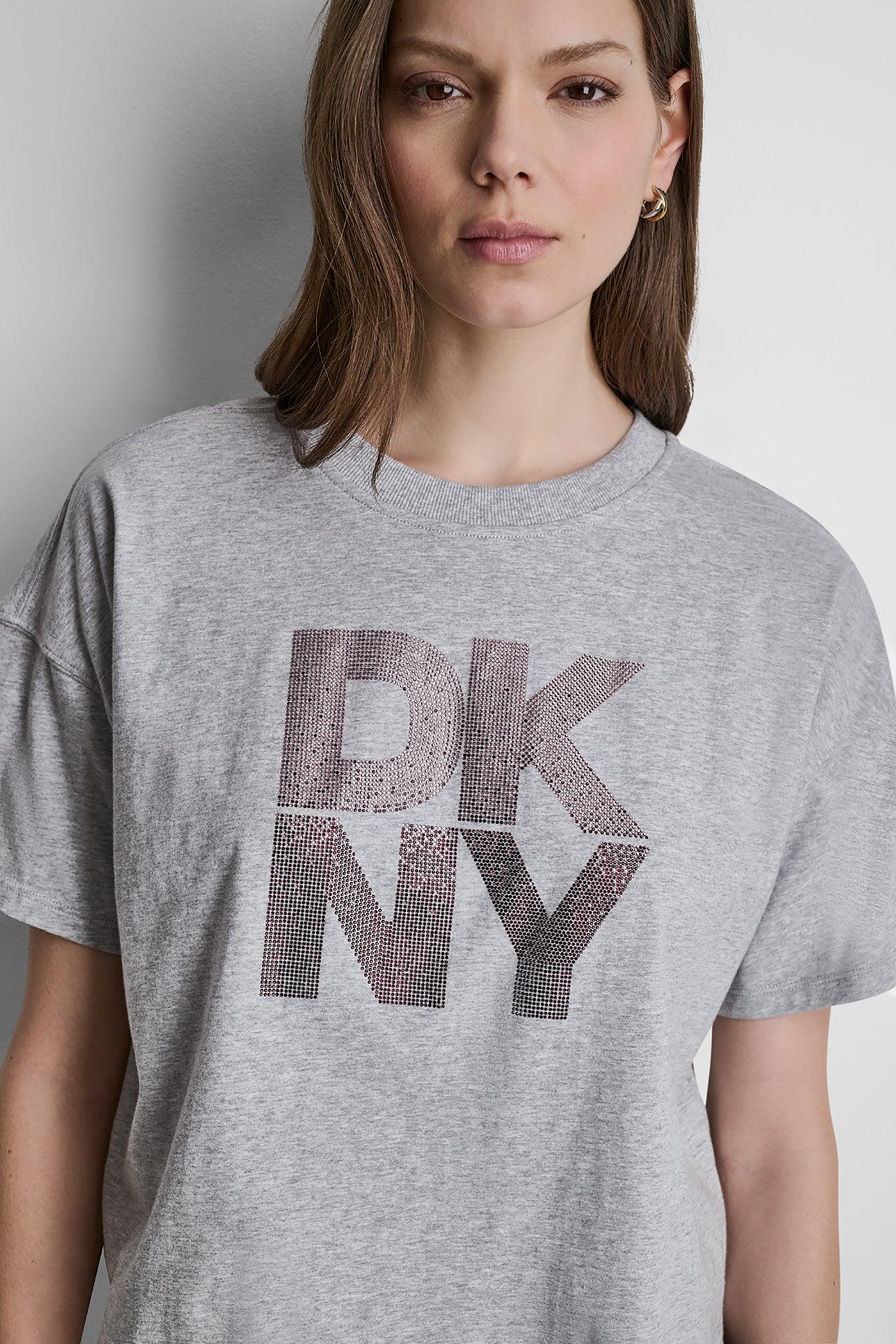 STACKED OMBRE RHINESTONE LOGO TEE Product Image