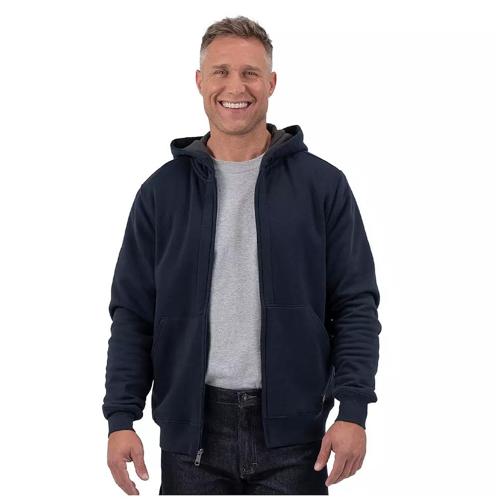 Men's Dickies Thermal Lined Full-Zip Fleece Hoodie, Size: Small, Dark Blue Product Image