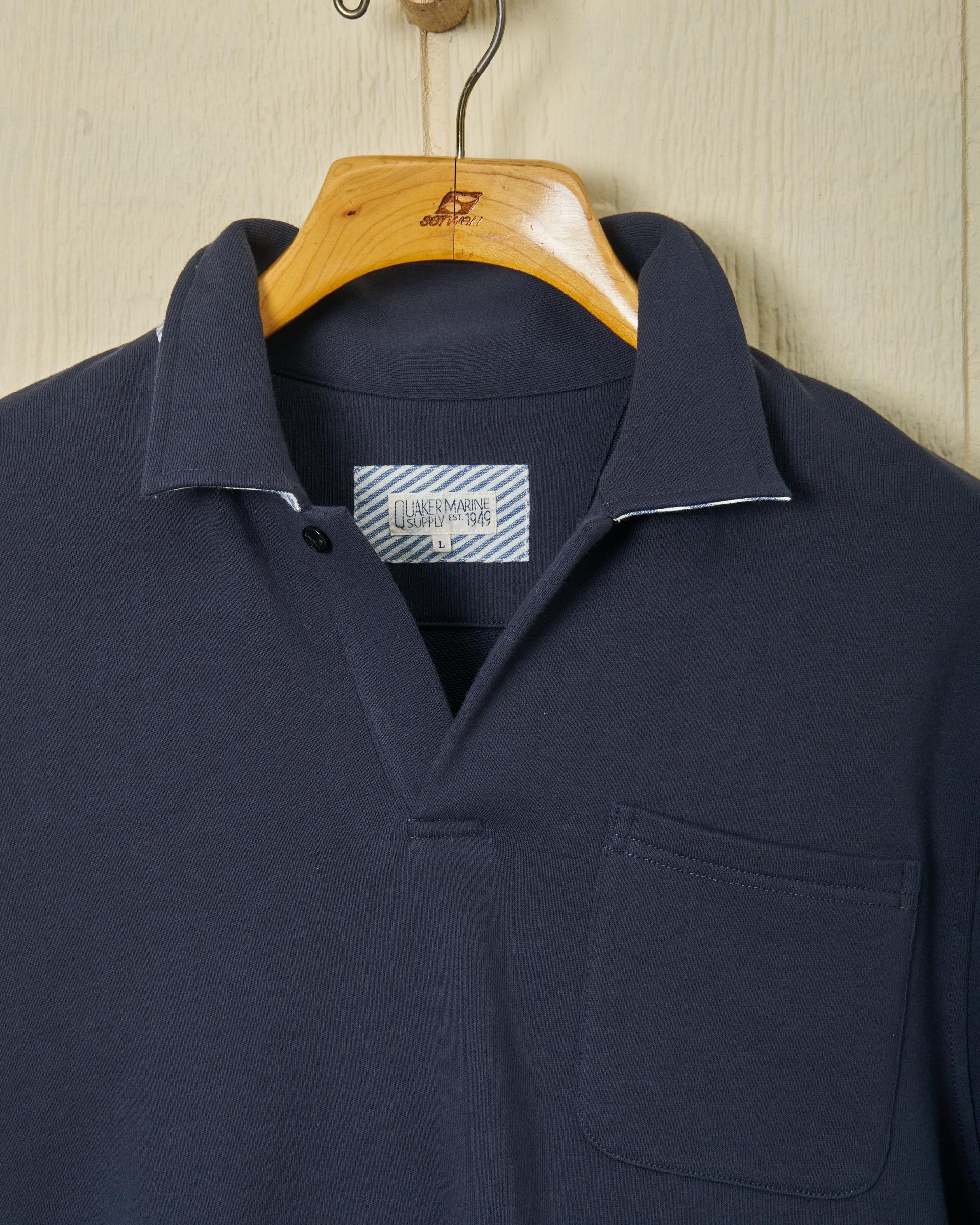 Acadia Polo in Navy Loopback Terry Product Image