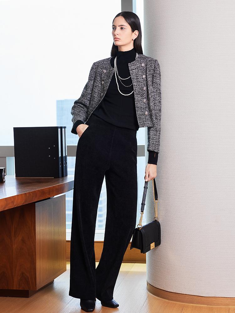 Classic Tweed Cropped Women Jacket Product Image