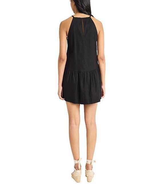 The Good Journey Linen Blend Square Neck Tiered Dropped Waist Mini Dress Product Image