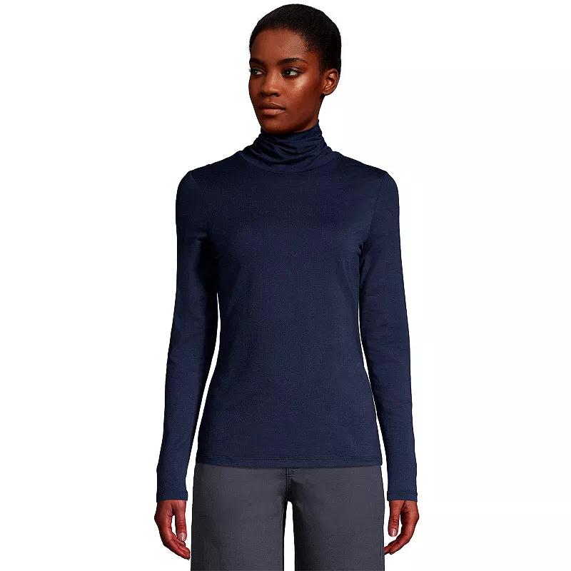 Women's Lands' End Lightweight Fitted Turtleneck,  Product Image