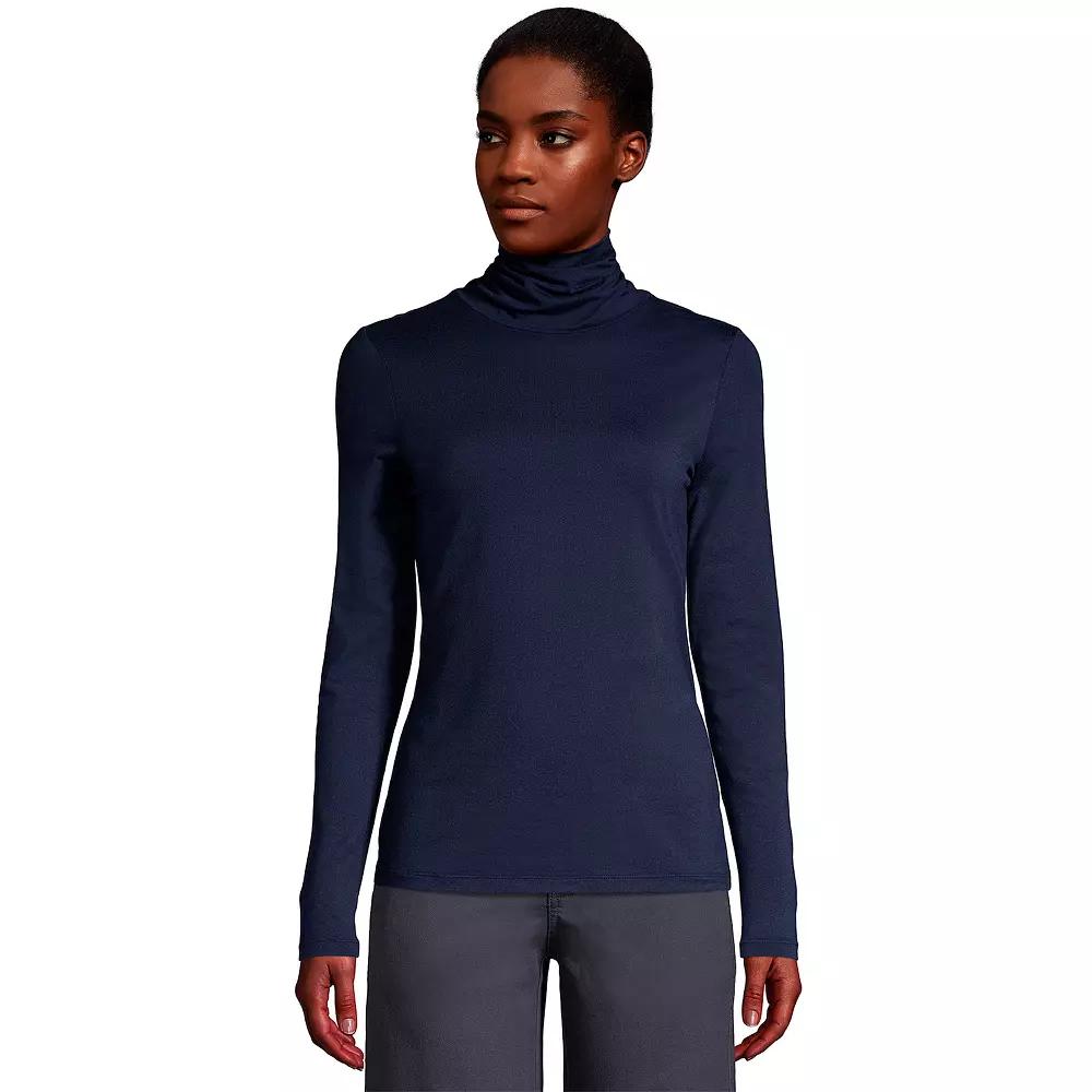 Women's Lands' End Lightweight Fitted Turtleneck,  Product Image