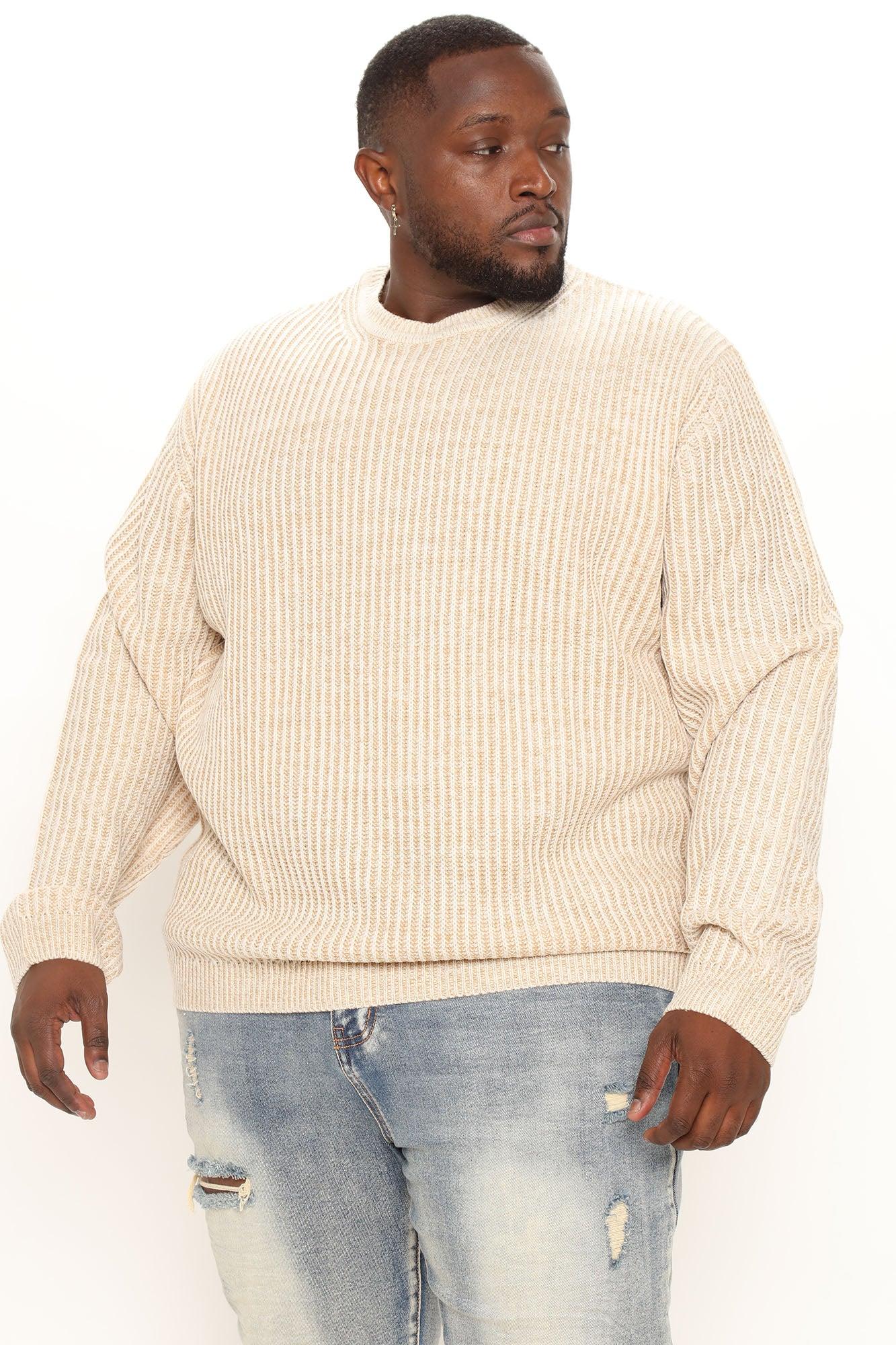 Heavy Ribbed Pullover Sweater - Cream Product Image