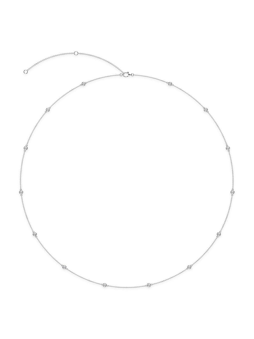 Womens 14K Yellow Gold & 14-Diamond Station Necklace/0.70-2.10 TCW Product Image