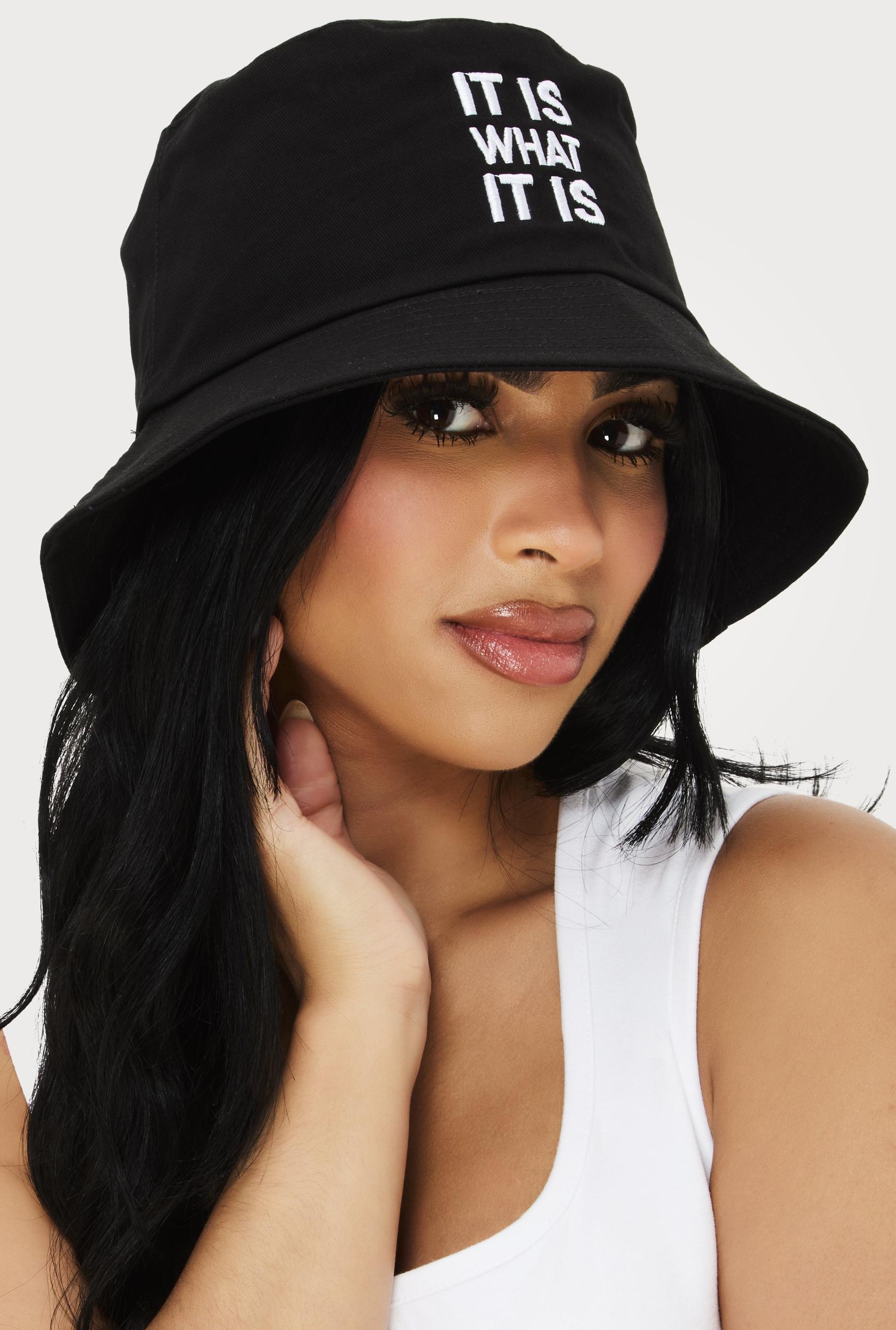 It Is What It Is Embroidered Bucket Hat Female Product Image