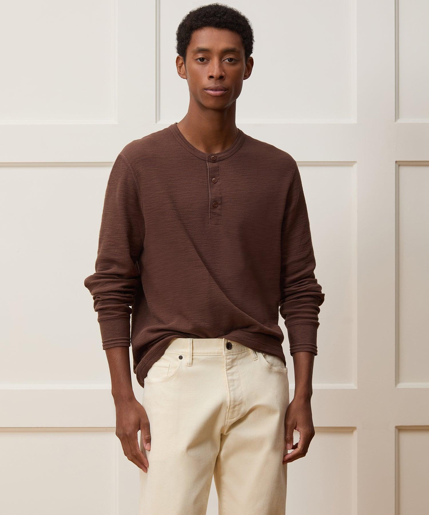 Lightweight Mini Waffle Henley Product Image