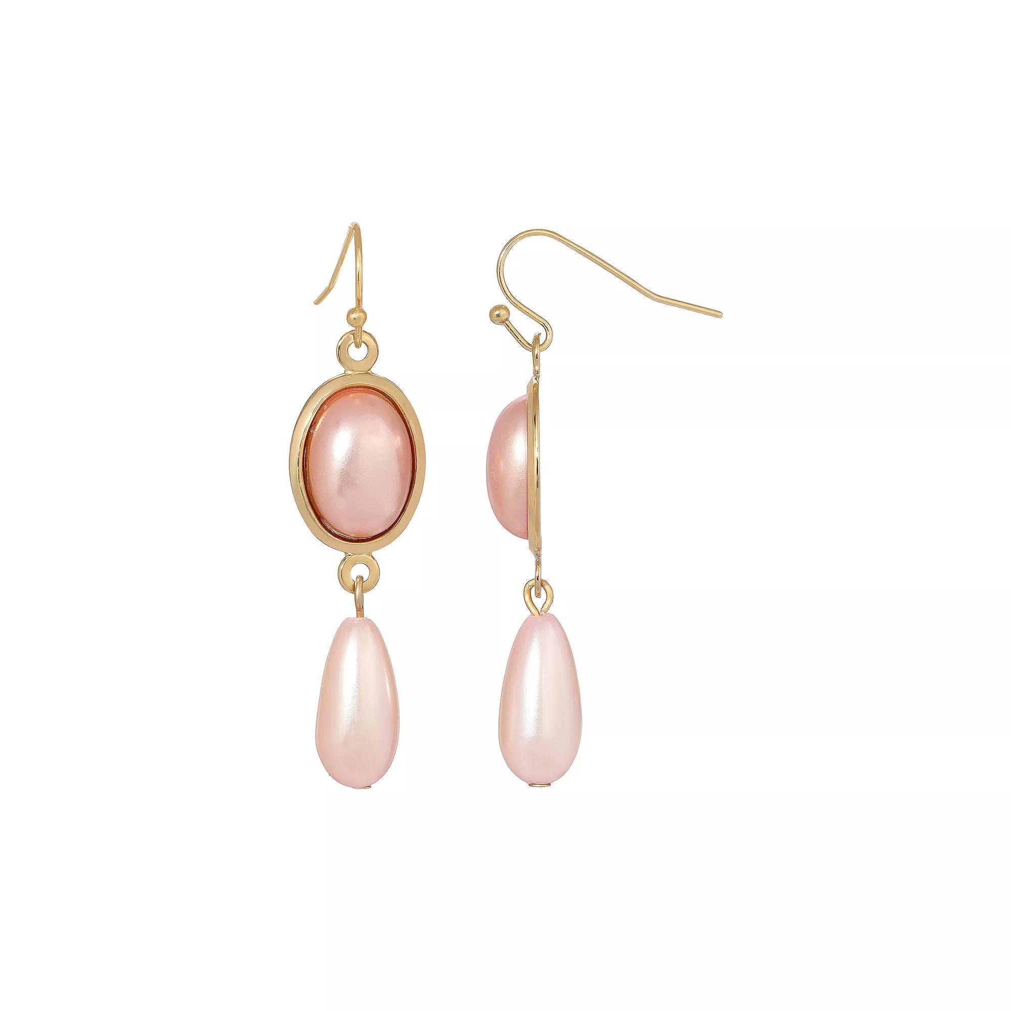 1928 Pink Pearl Drop Earrings, Women's Product Image
